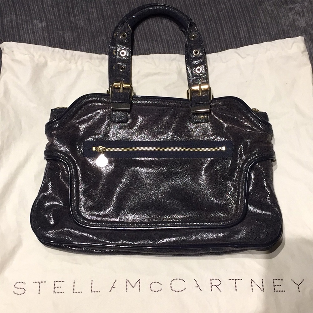 Stella McCartney black gold unique vegan handbag